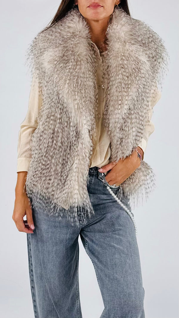 Gilet eco pelliccia istrice T.