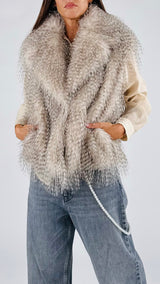 Gilet eco pelliccia istrice T.