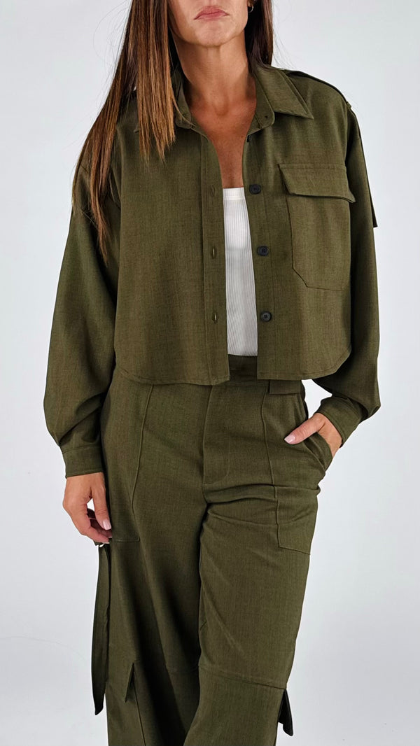 Camicia crop vigogna T.
