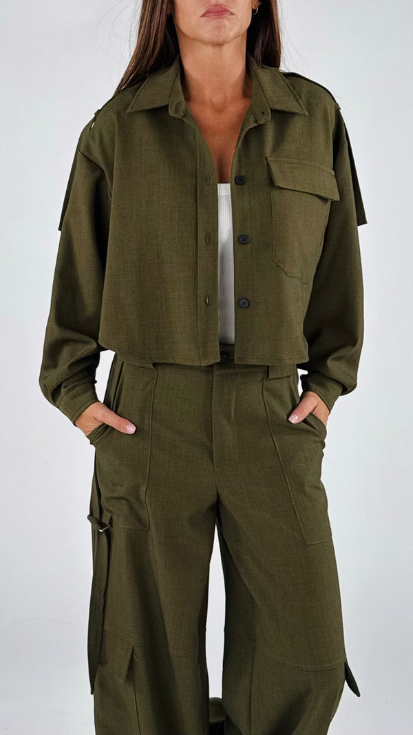 Camicia crop vigogna T.