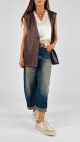 Gilet ecopelle marmorizzato T.