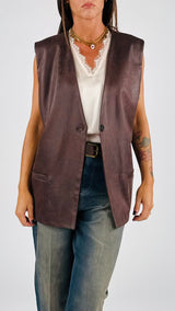 Gilet ecopelle marmorizzato T.