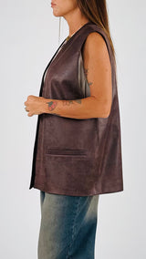 Gilet ecopelle marmorizzato T.