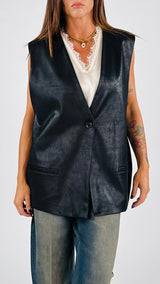 Gilet ecopelle marmorizzato T.