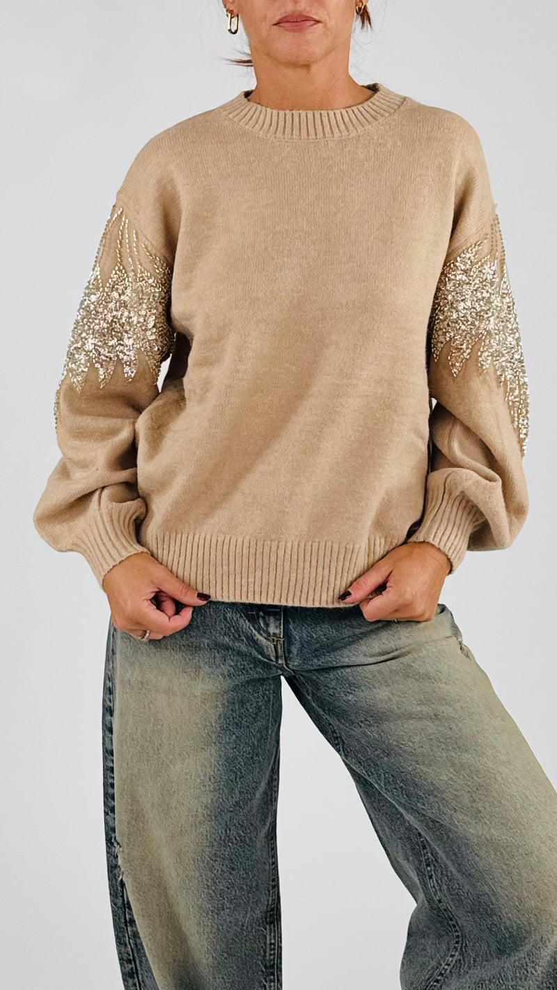 Pull petali paillettes H.