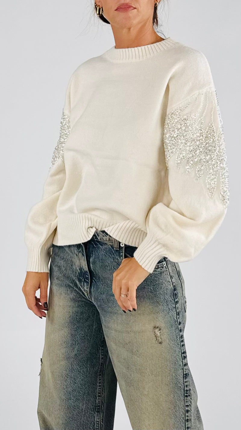 Pull petali paillettes H.