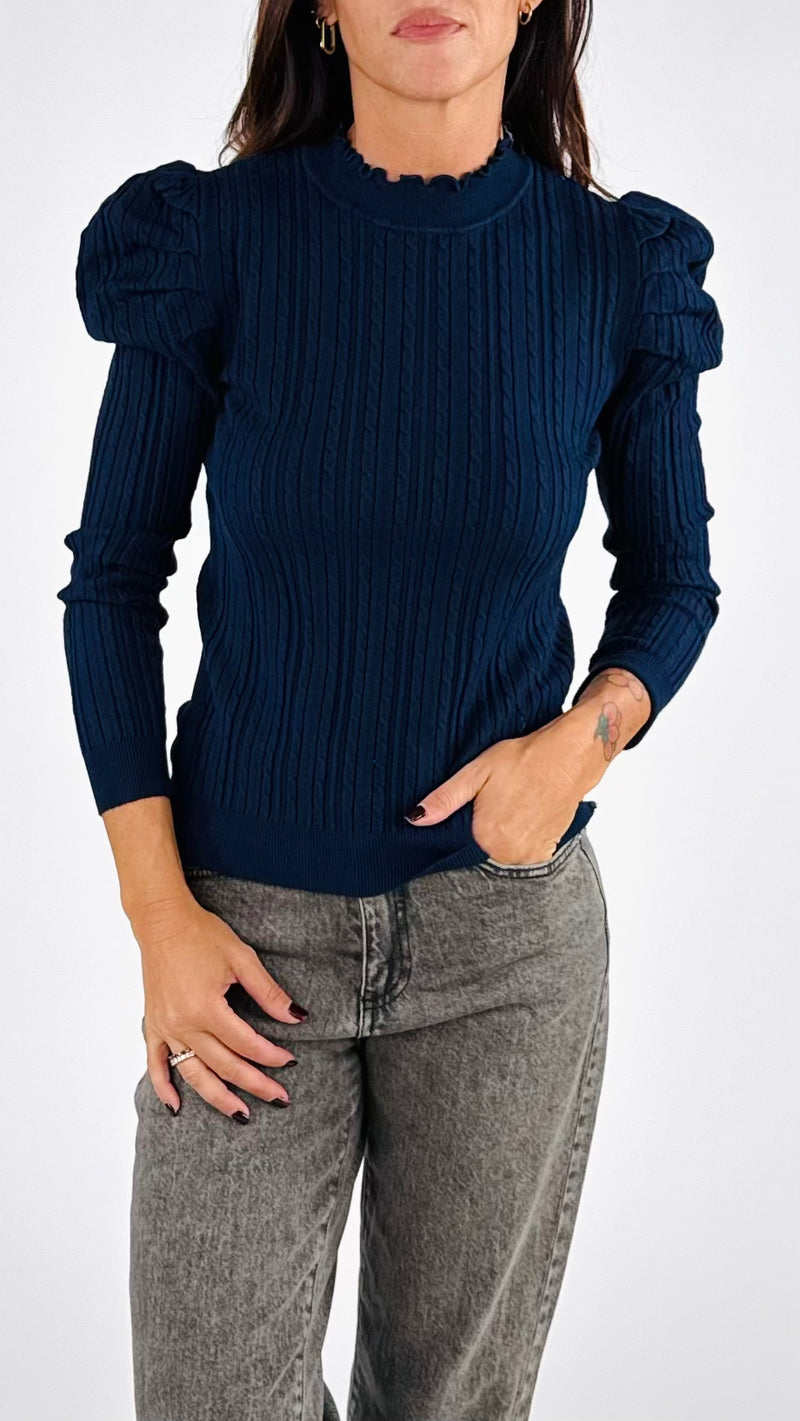 Pull treccine manica sbuffo