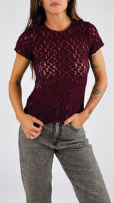 T-shirt pizzo goffrata
