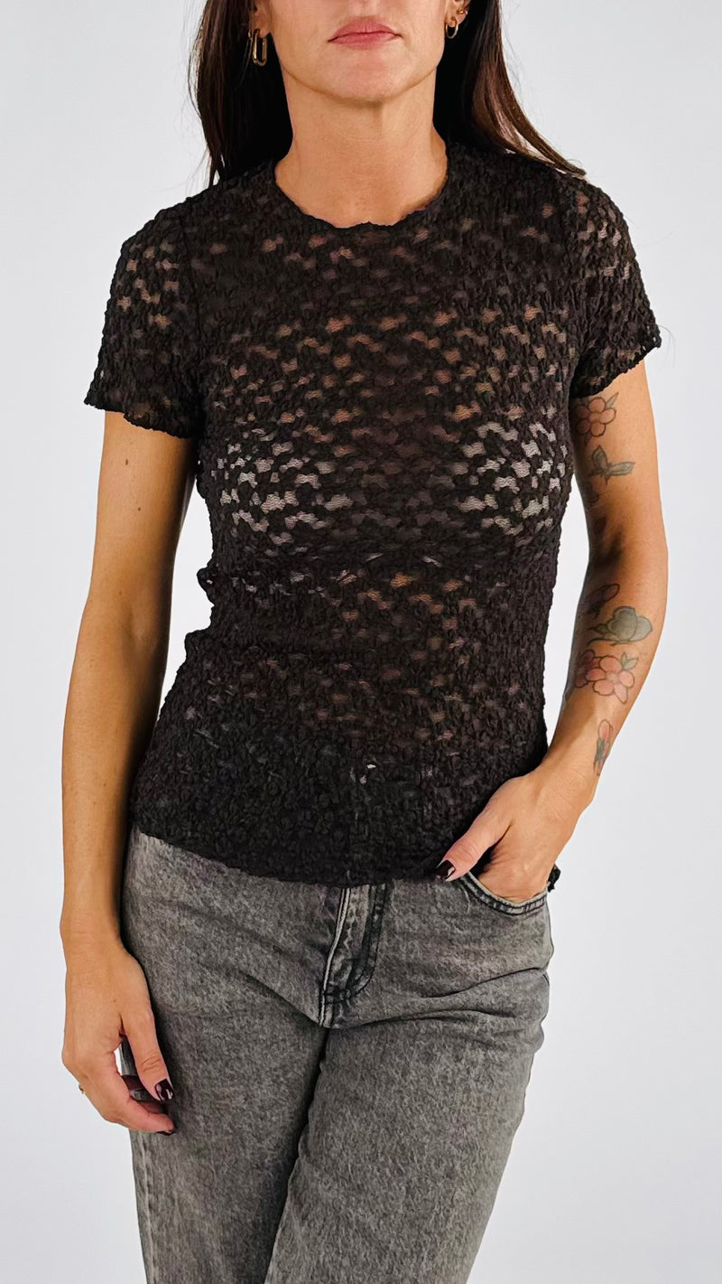 T-shirt pizzo goffrata