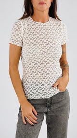 T-shirt pizzo goffrata