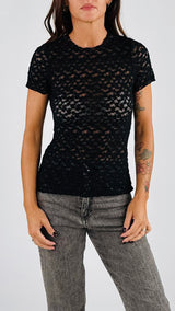 T-shirt pizzo goffrata
