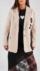 Cappotto lana cotta patch Vic.