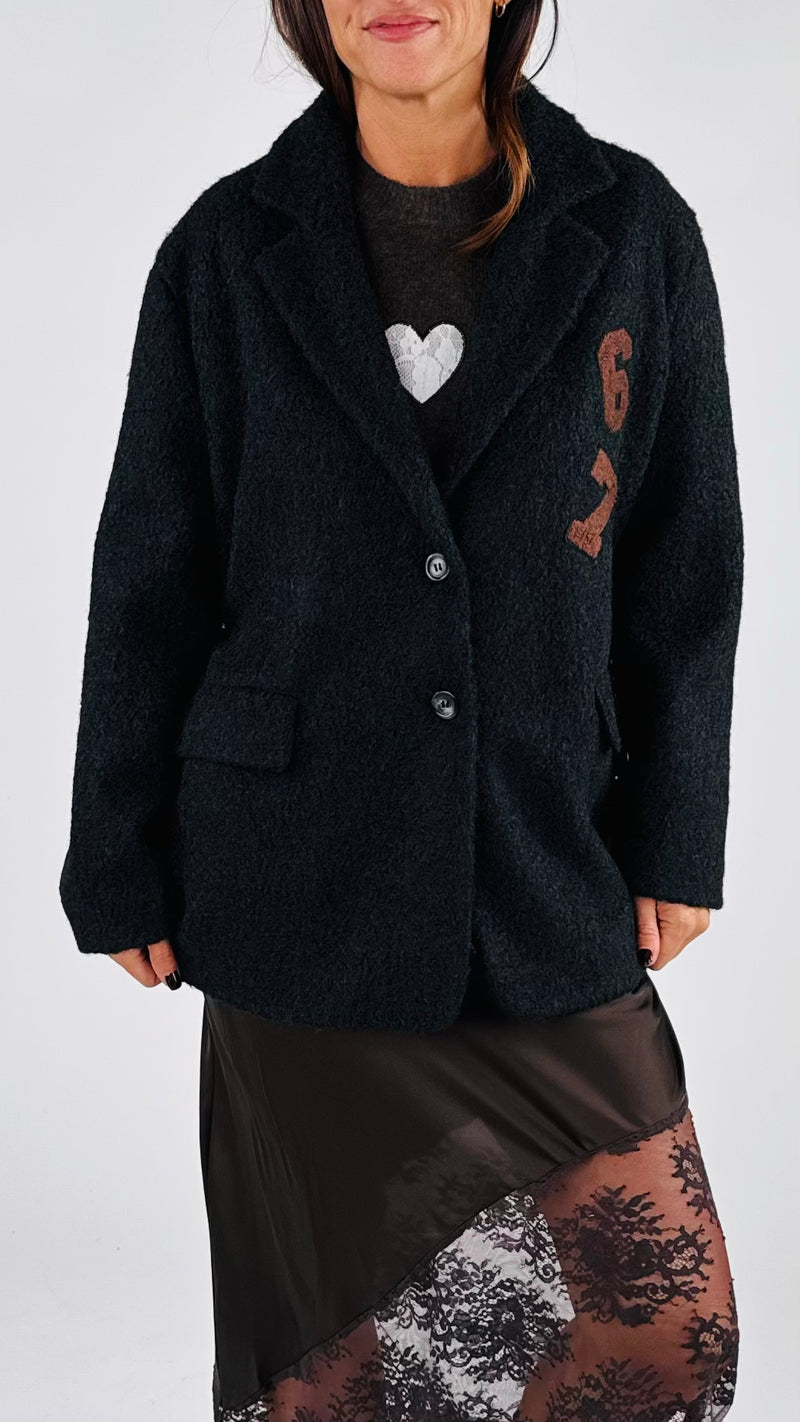 Cappotto lana cotta patch Vic.