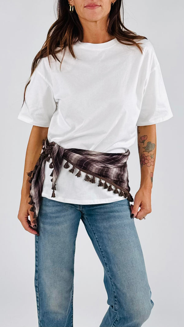 T-shirt bandana scozzese H.