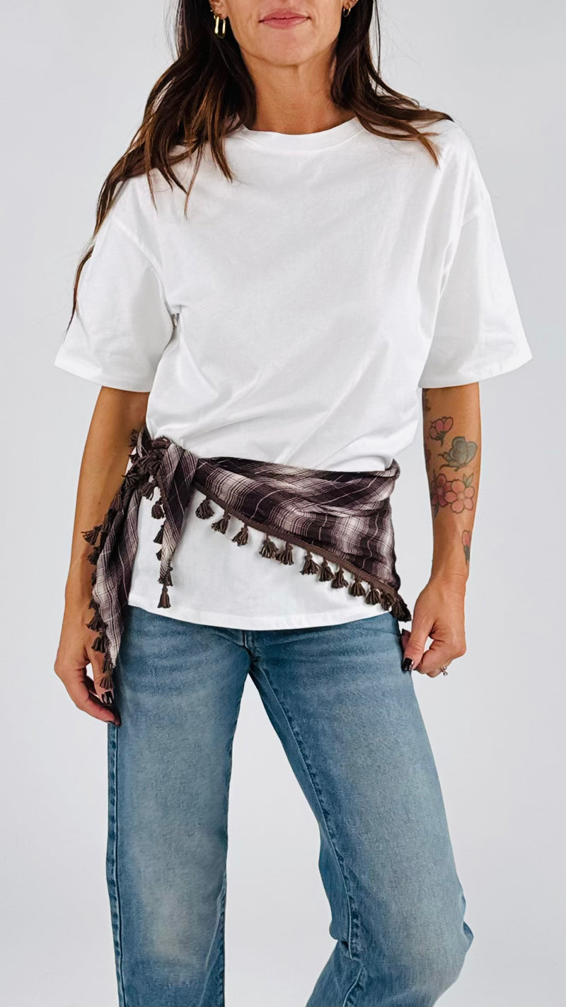 T-shirt bandana scozzese H.