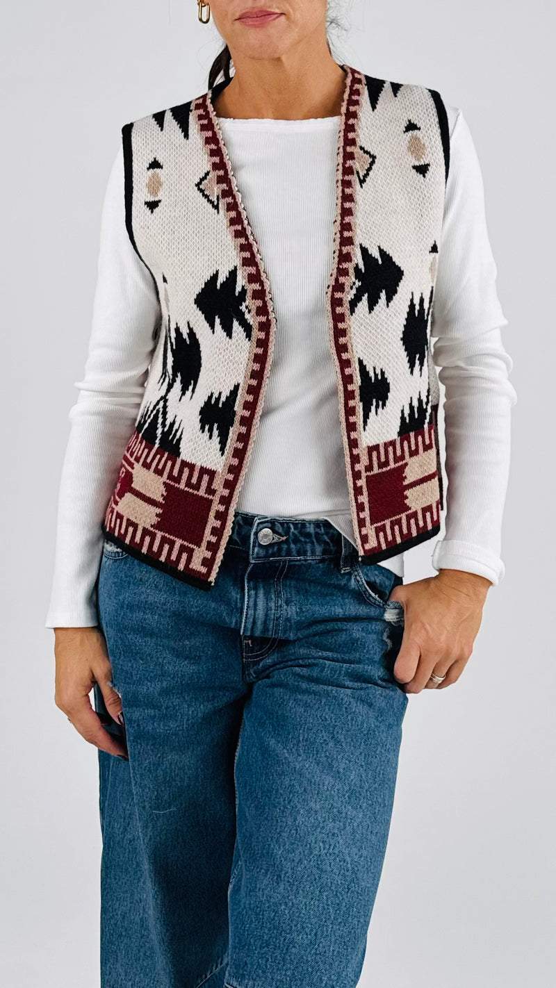Gilet jacquard azteco Vic.