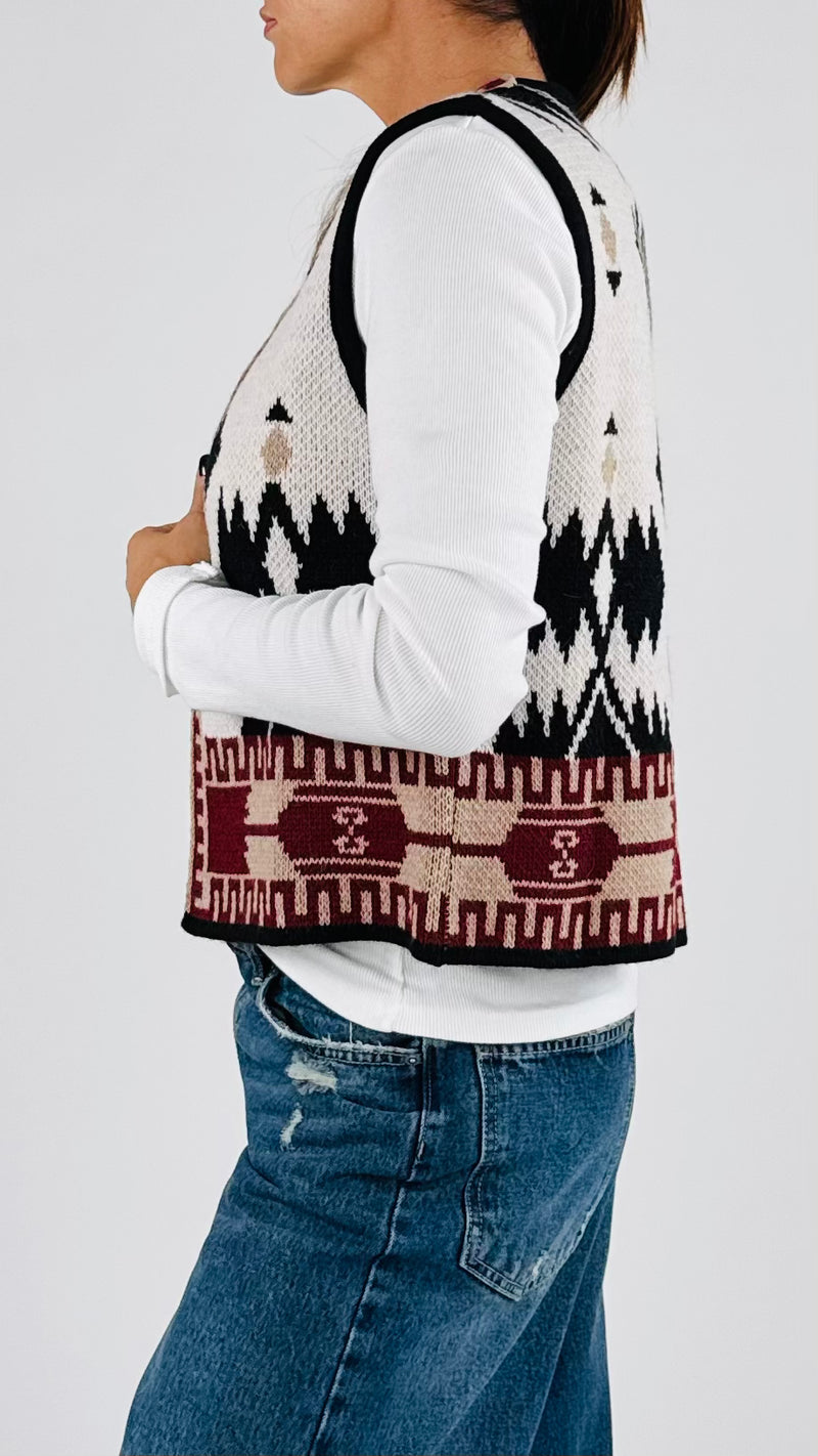 Gilet jacquard azteco Vic.
