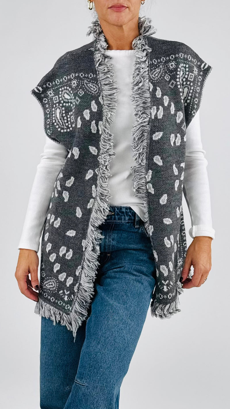Gilet jacquard cachemire T.