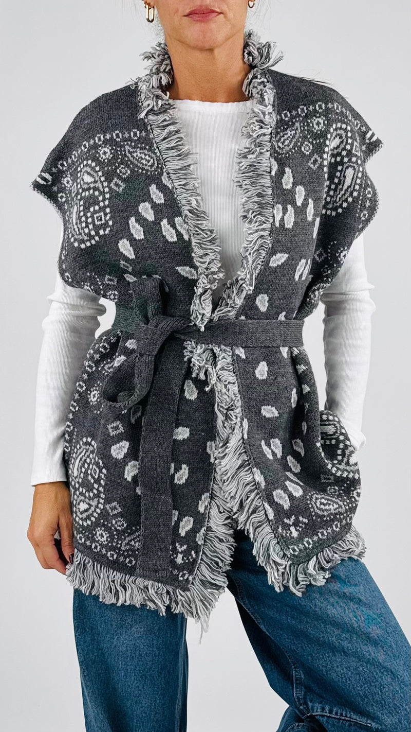 Gilet jacquard cachemire T.