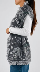 Gilet jacquard cachemire T.