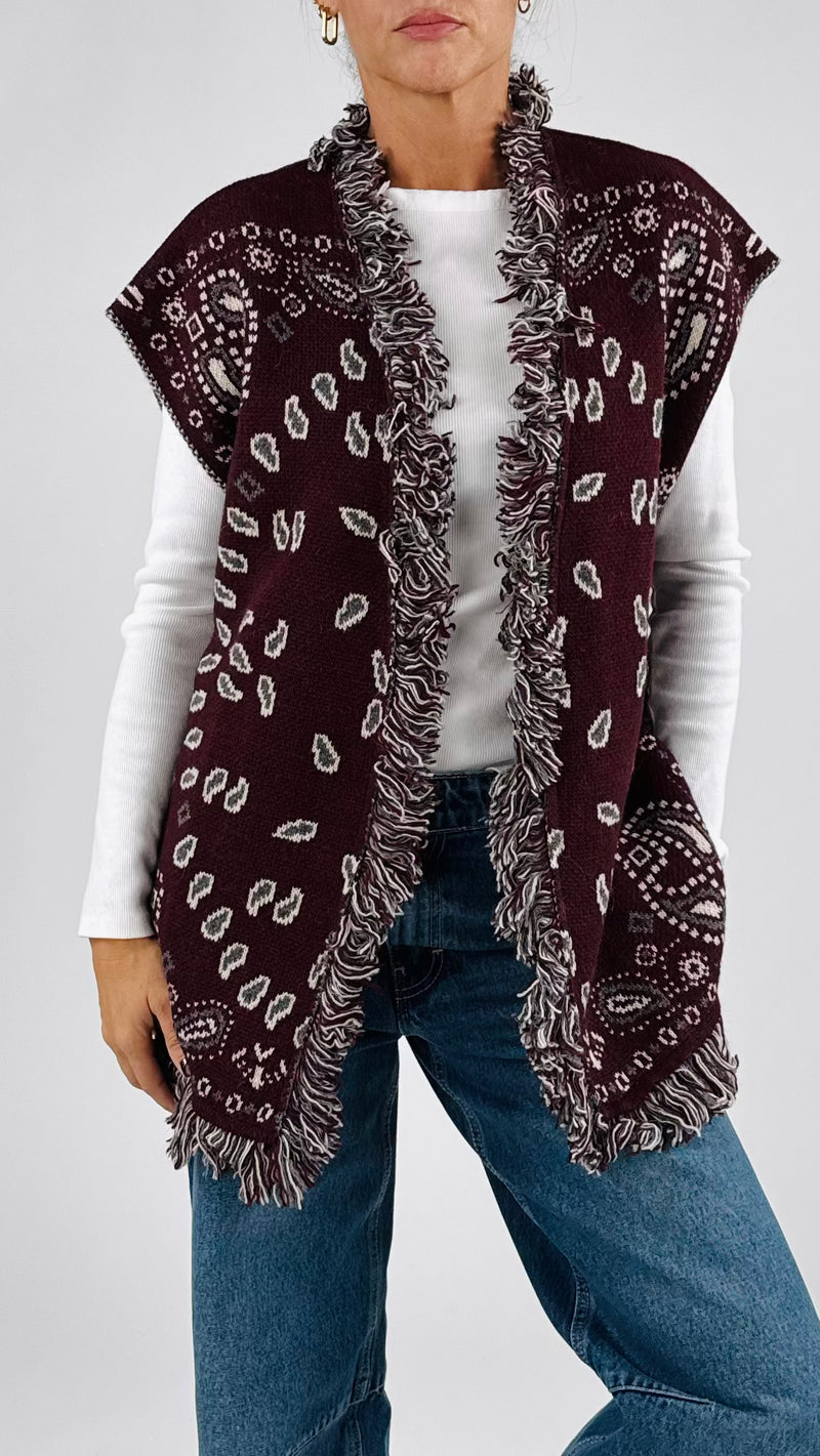 Gilet jacquard cachemire T.