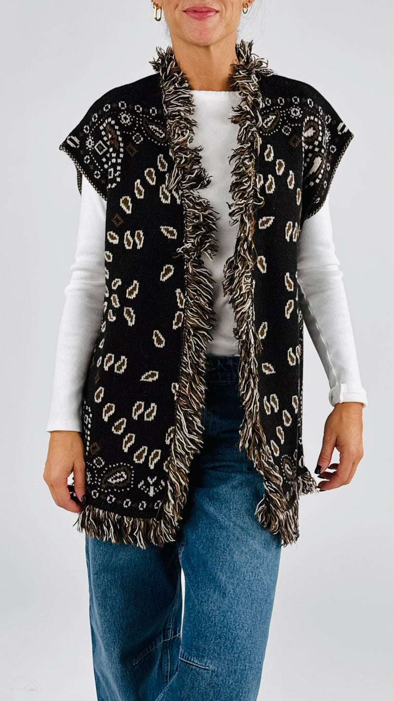 Gilet jacquard cachemire T.