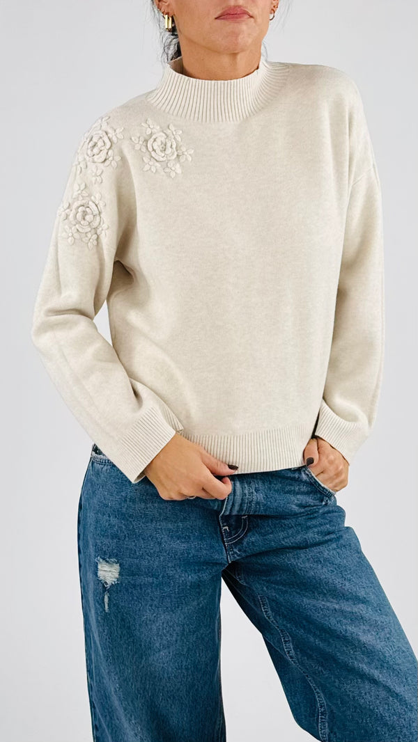 Pull roselline rilievo Twin