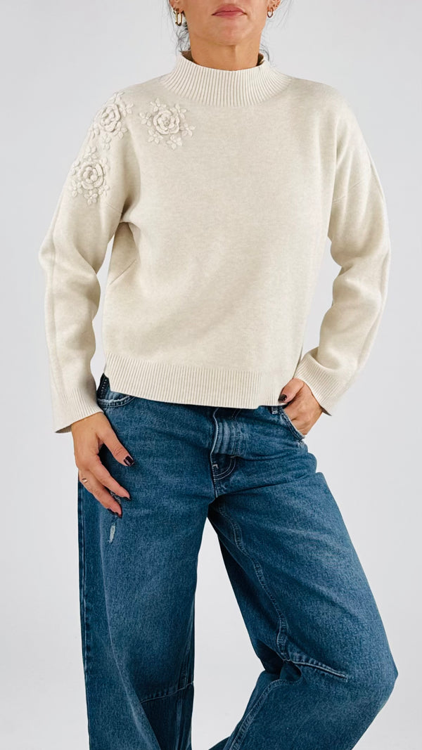 Pull roselline rilievo Twin