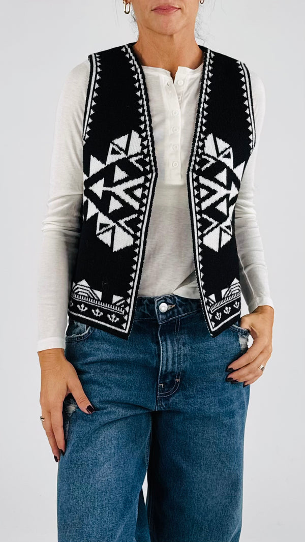 Gilet jacquard geometrico Vic.