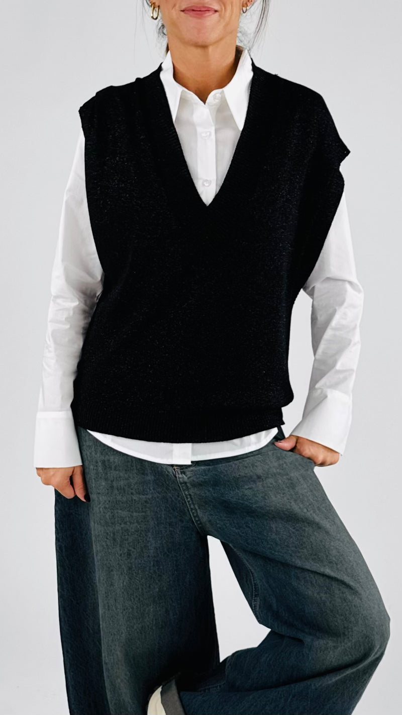 Gilet over lurex Twin
