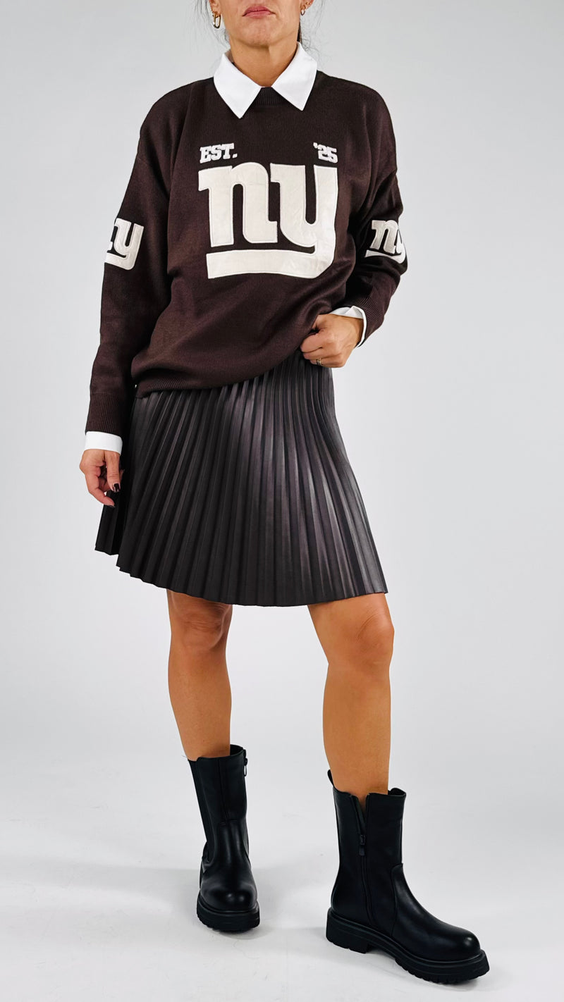 Mini ecopelle plissé soleil T.