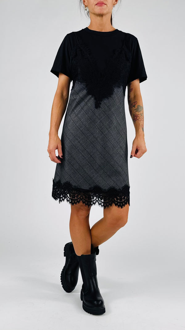 Sottoveste p.galles+t-shirt T.