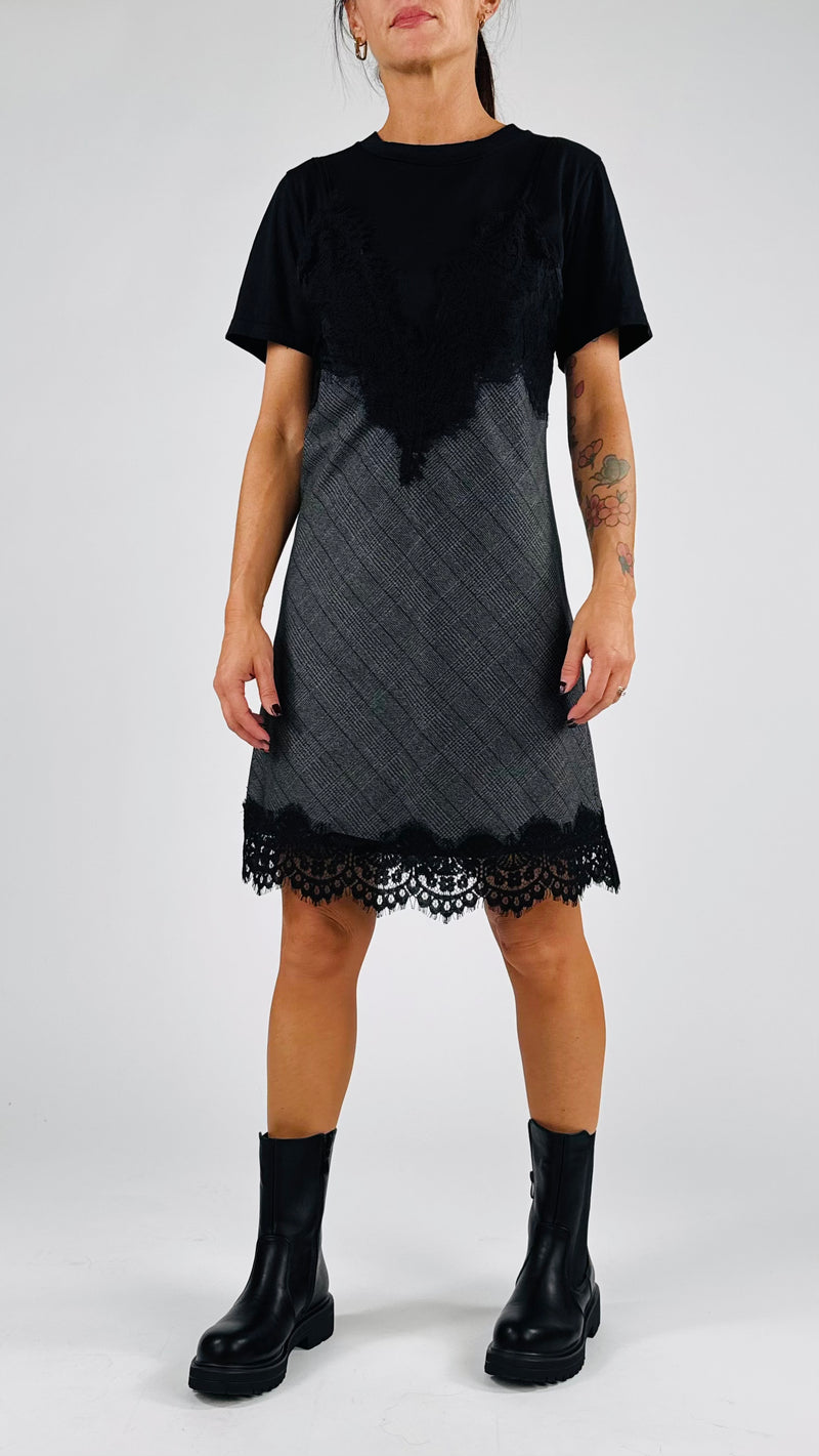 Sottoveste p.galles+t-shirt T.