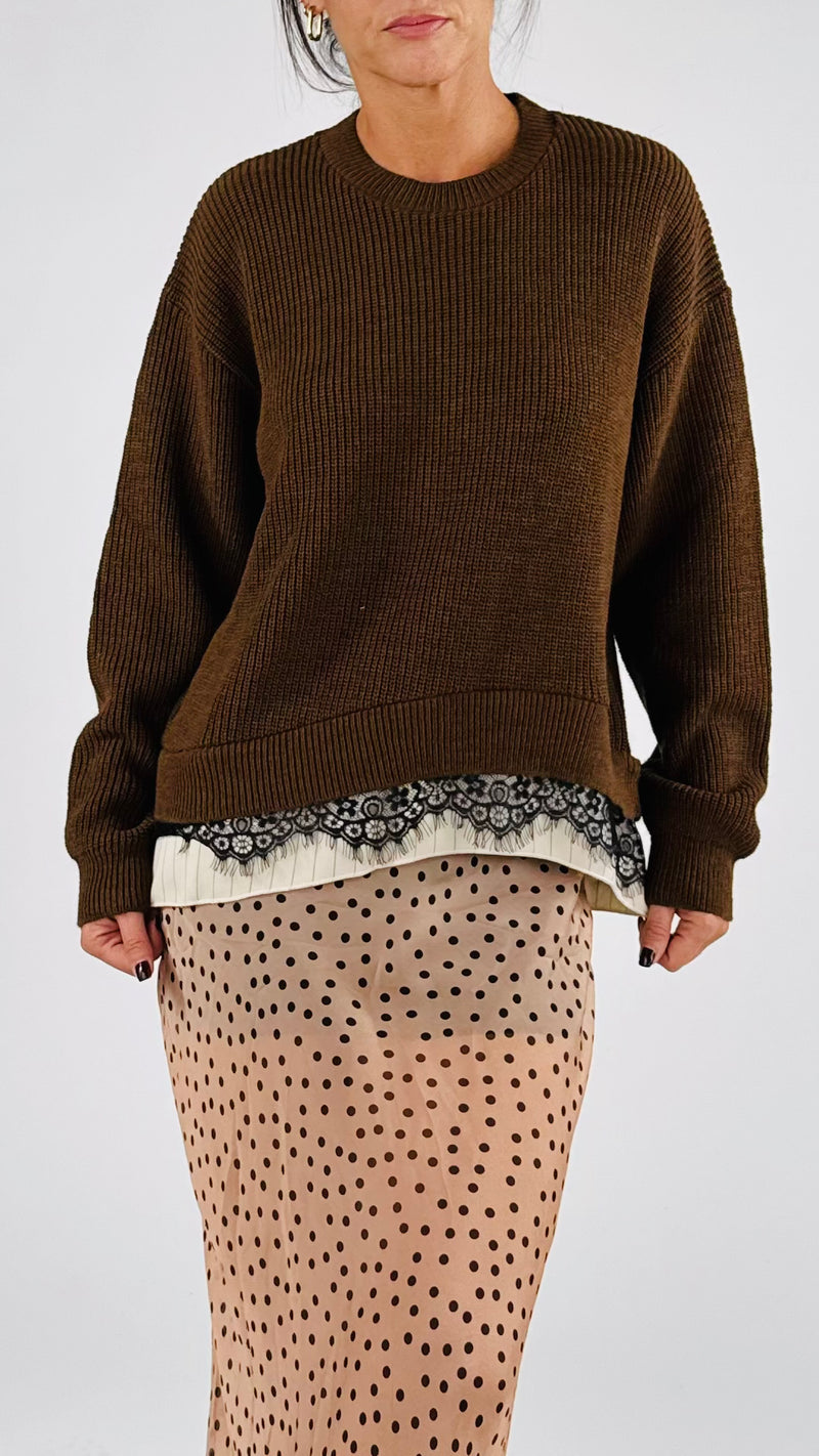 Pull balza gessata+pizzo Vic.