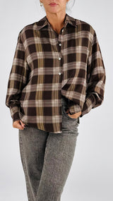 Camicia check viscosa fluida H.