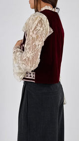 Gilet ciniglia ricami e perline H.