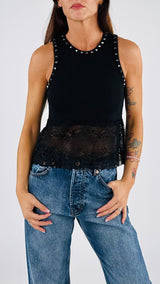 Canotta americana pizzo+borchie H.