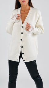 Cardigan costa inglese polso pizzo Vic.