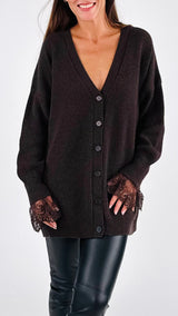 Cardigan costa inglese polso pizzo Vic.
