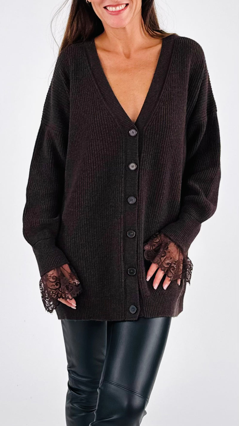 Cardigan costa inglese polso pizzo Vic.