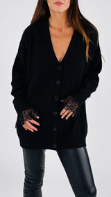 Cardigan costa inglese polso pizzo Vic.