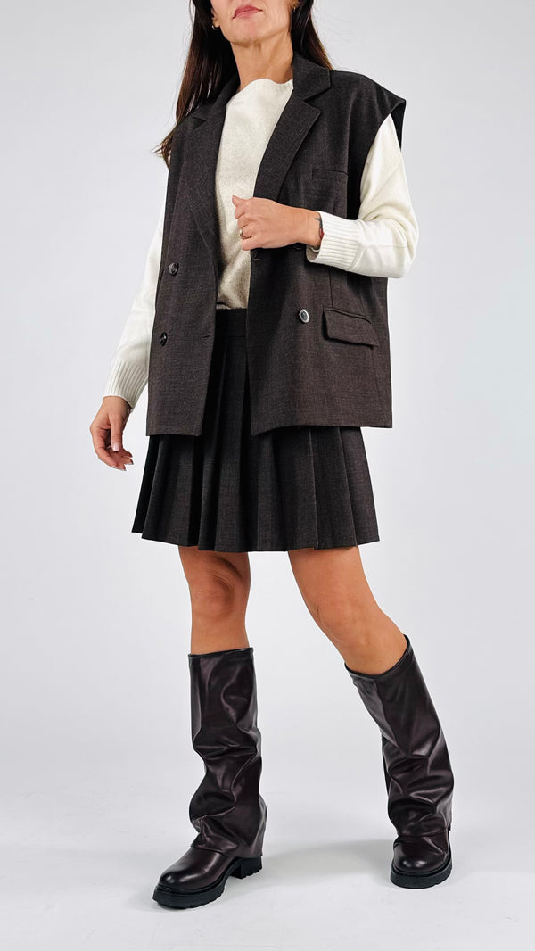 Gilet quadrato grisaglia T.