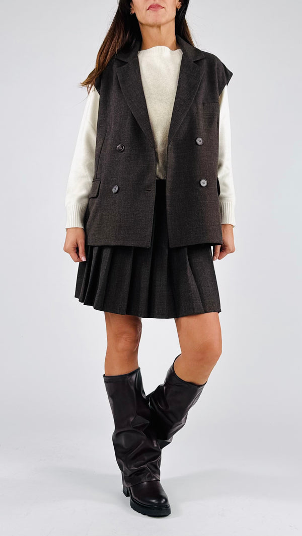 Gilet quadrato grisaglia T.