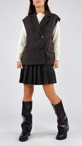 Gilet quadrato grisaglia T.
