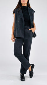 Gilet quadrato grisaglia T.