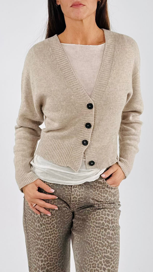 Cardigan corto lana cachemire Vic.