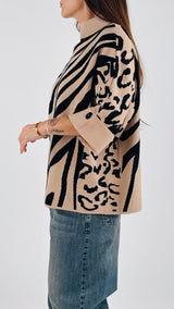 Maxi pull animalier