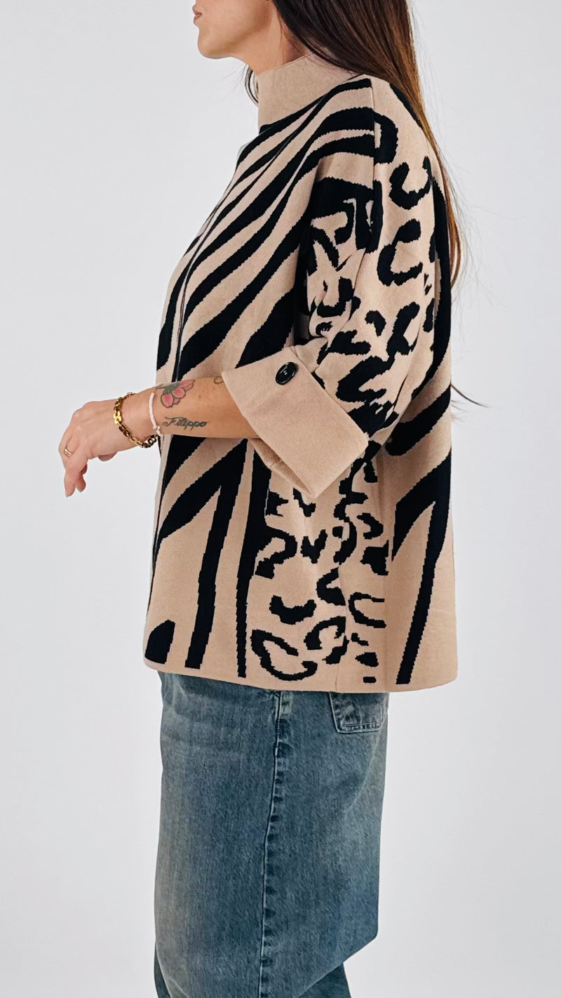 Maxi pull animalier