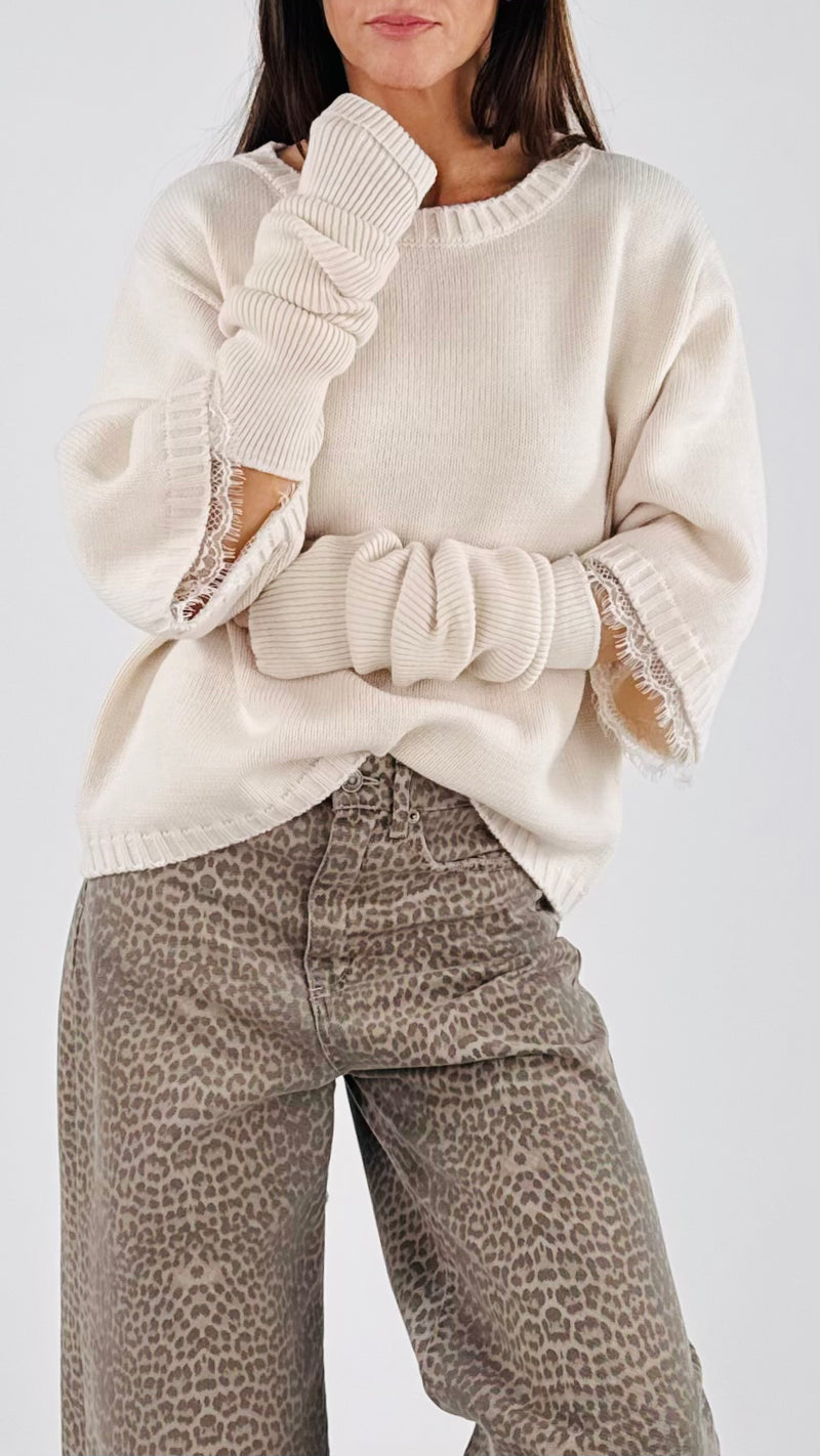 Pull manica pizzo+manicotto H.