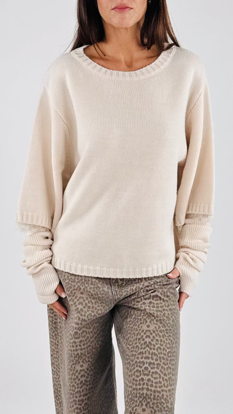 Pull manica pizzo+manicotto H.